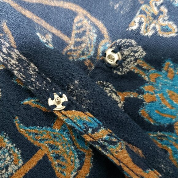 Lucky Brand Faux Wrap Floral Paisley 3/4 Sleeve Top - Picture 5 of 8